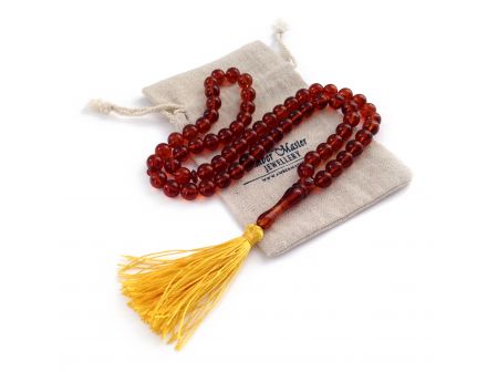 Red Amber Islamic Prayer Beads 10mm