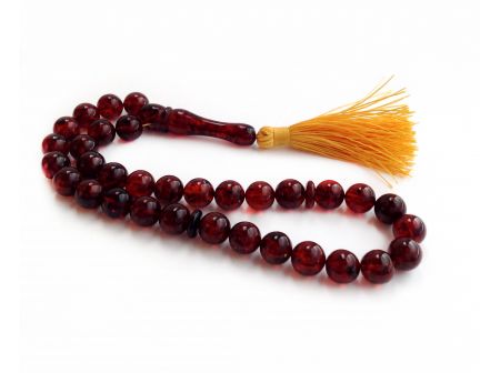 Red Cherry Amber Islamic Prayer Beads: 10mm