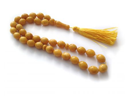 Yellow Antique Color Islamic Rosary 33 Beads