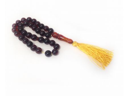 Cognac Amber Rosary Beads: 12mm