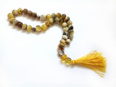 AMBER ROSARY WITH "RUMPLE" BEADS