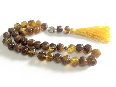 AMBER ROSARY WITH "RUMPLE" BEADS 