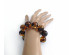 Multicolored Amber Bracelet With Metal Flowers:  20mm