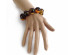 Multicolored Amber Bracelet With Metal Flowers:  20mm