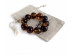 Multicolored Amber Bracelet With Metal Flowers:  20mm