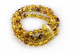 Triple Stretchy Bracelet With Amber Beads: 7mm