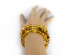 Triple Stretchy Bracelet With Amber Beads: 7mm