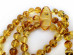 Triple Stretchy Bracelet With Amber Beads: 8mm
