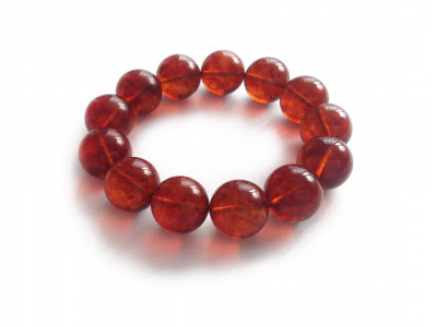 Cherry Amber Bead Bracelet 15mm