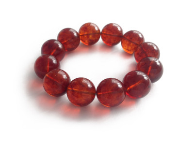 Cherry Amber Bead Bracelet 17mm