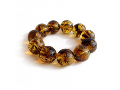 Big Amber Bead Bracelet: 20mm