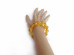 Stretchy Bracelet With Lemon Amber Beads: 14.5mm