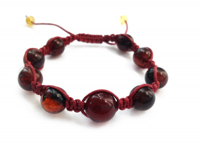 Bracelet With Cherry Amber Stones