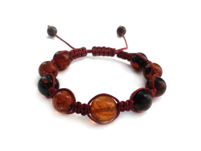 Bracelet With Cherry Amber Beads