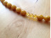 Necklace With  Amber Beads: Antique Color