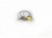Adjustable Size Ring With Amber Bead And Flower