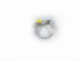 Adjustable Size Ring With Amber Bead And Flower