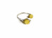 Adjustable Size Ring With Amber Beads