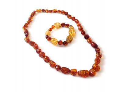 Amber Jewelry Set: "Cognac" Color