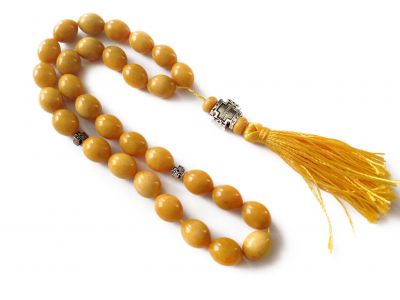 30 Amber Beads Rosary: Antique Color