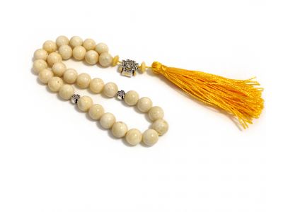 White Amber Christian Rosary