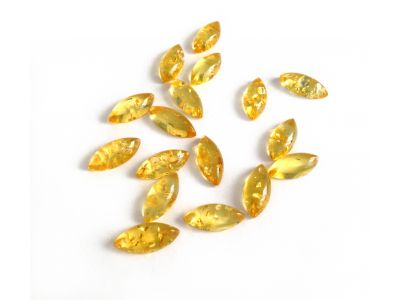 Set of 17 Marquis Shape Yellow Amber Cabochons